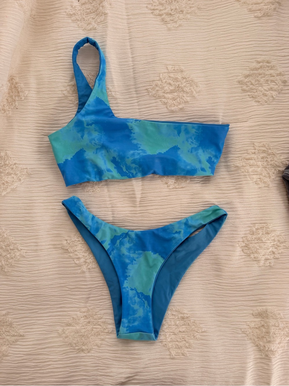 Vaya Island Blue-Green One-Shoulder Bikini Set - Women Swim Bikini